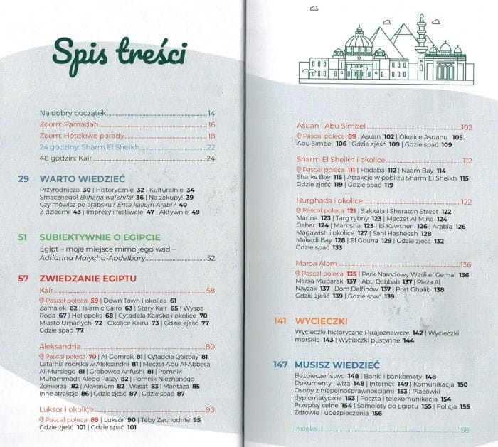 Egipt. Przewodnik Lajt wydawnictwa Pascal. Spis treści