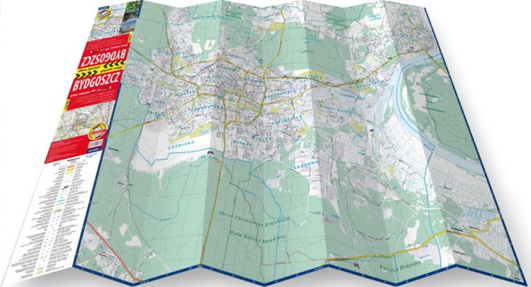 Bydgoszcz 1:20 000. Foliowana mapa / Plan miasta wydawnictwa ExpressMap. Rozłożona mapa