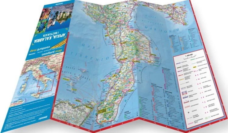 Apulia, Kalabria i Bazylikata. Przewodnik light + laminowana mapa wydawnictwa ExpressMap. Rozłożona mapa