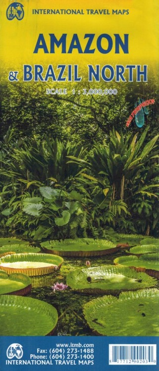 Amazonia i Brazylia północna. Wodoodporna mapa samochodowa wydawnictwa ITMB. Okładka