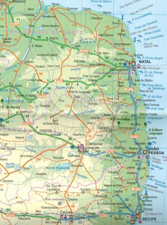 Amazonia i Brazylia północna. Wodoodporna mapa samochodowa wydawnictwa ITMB. Fragment 3