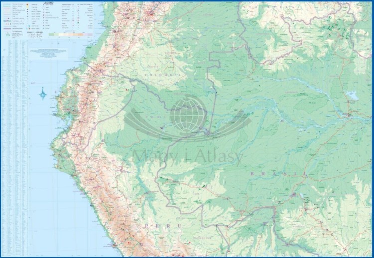 Amazonia i Brazylia północna. Wodoodporna mapa samochodowa wydawnictwa ITMB. Druga strona
