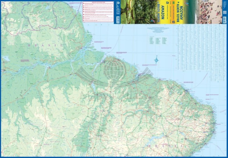 Amazonia i Brazylia północna. Wodoodporna mapa samochodowa wydawnictwa ITMB. Pierwsza strona