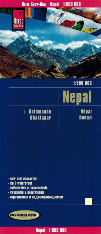 Nepal 1:500 000. Wodoodporna mapa samochodowo-turystyczna wydawnictwa Reise Know-How. Okładka