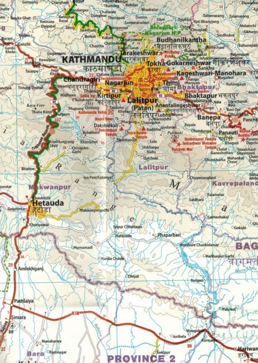 Nepal 1:500 000. Wodoodporna mapa samochodowo-turystyczna wydawnictwa Reise Know-How. Fragment 1