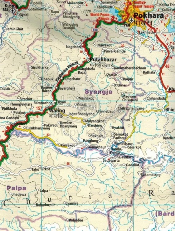 Nepal 1:500 000. Wodoodporna mapa samochodowo-turystyczna wydawnictwa Reise Know-How. Fragment 3