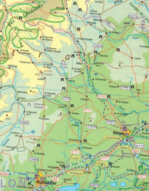 Monako i Lazurowe Wybrzeże. Mapa samochodowo-turystyczna wydawnictwa ITMB. Fragment 1