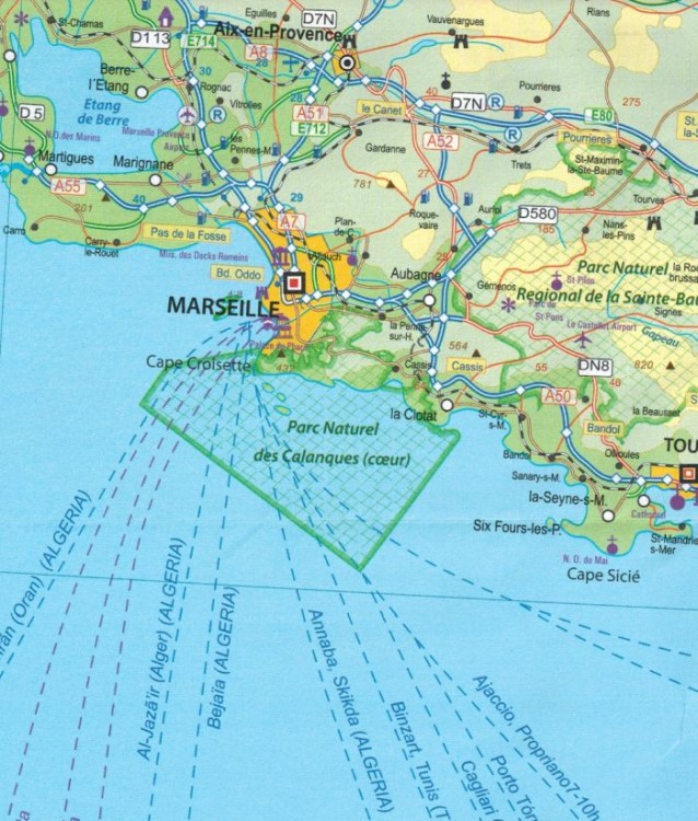 Monako i Lazurowe Wybrzeże. Mapa samochodowo-turystyczna wydawnictwa ITMB. Fragment 2