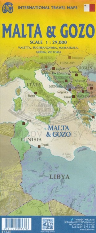 Malta i Gozo 1:30 000. Mapa samochodowo-turystyczna wydawnictwa ITMB. Okładka - tył
