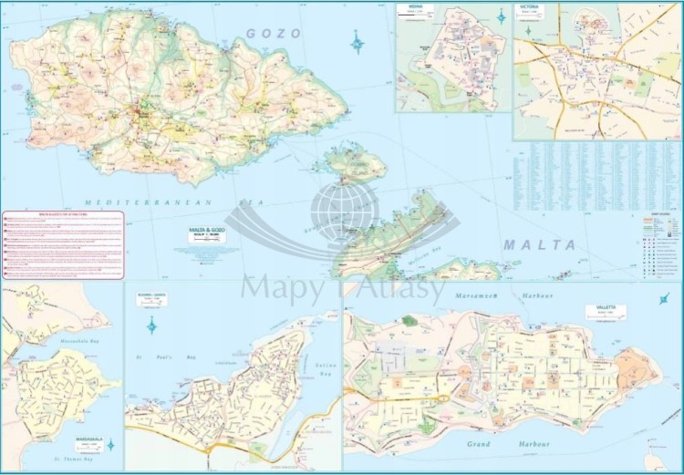 Malta i Gozo 1:30 000. Mapa samochodowo-turystyczna wydawnictwa ITMB. Druga strona