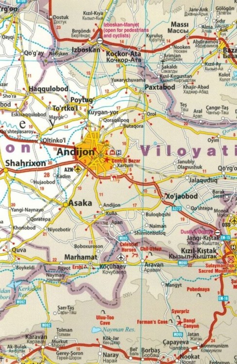 Kirgistan 1:700 000. Wodoodporna mapa samochodowo-turystyczna wydawnictwa Reise Know-How. Fragment 1