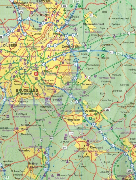 Luksemburg i zachodnia Belgia. Mapa samochodowo-turystyczna wydawnictwa ITMB. Fragment 3