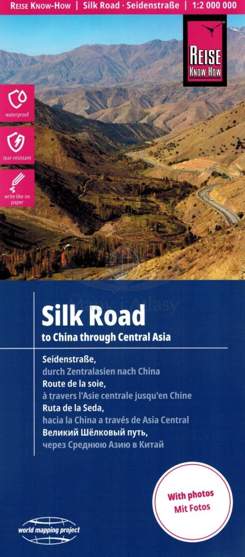 Jedwabny Szlak 1:2 000 000. Wodoodporna mapa samochodowo-turystyczna. Reise Know-How