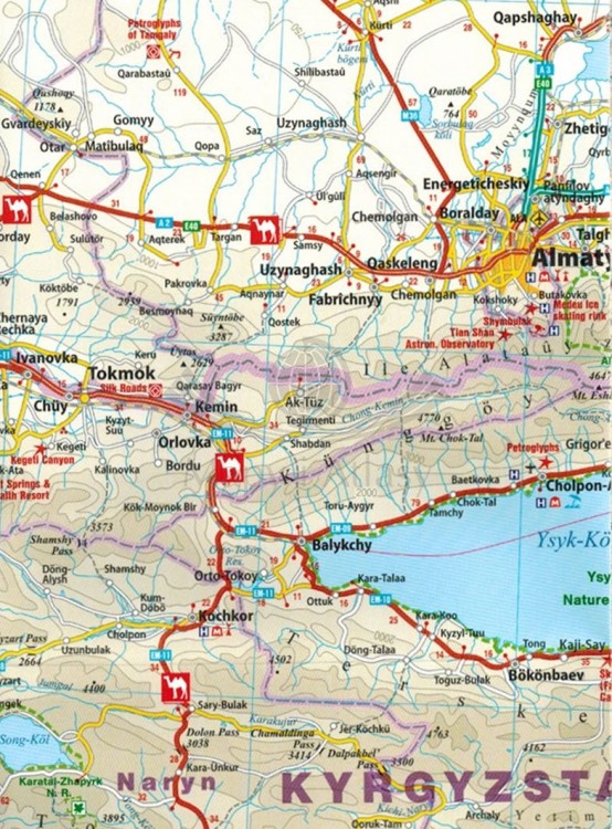 Jedwabny Szlak 1:2 000 000. Wodoodporna mapa samochodowo-turystyczna wydawnictwa Reise Know-How. Fragment 2