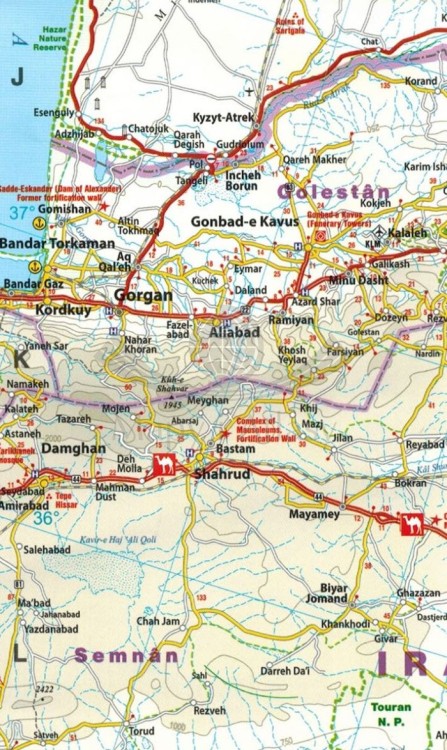 Jedwabny Szlak 1:2 000 000. Wodoodporna mapa samochodowo-turystyczna wydawnictwa Reise Know-How. Fragment 3