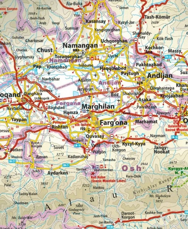 Jedwabny Szlak 1:2 000 000. Wodoodporna mapa samochodowo-turystyczna wydawnictwa Reise Know-How. Fragment 4