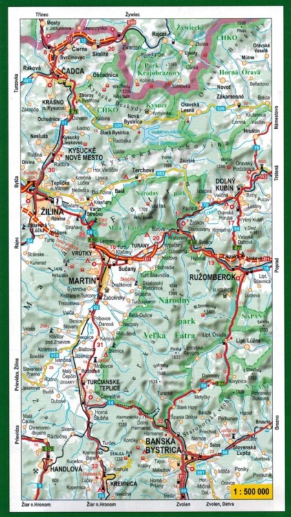 Wielka Fatra 1:50 000. Mapa turystyczna 5011 wydawnictwa Tatra Plan. Fragment 1