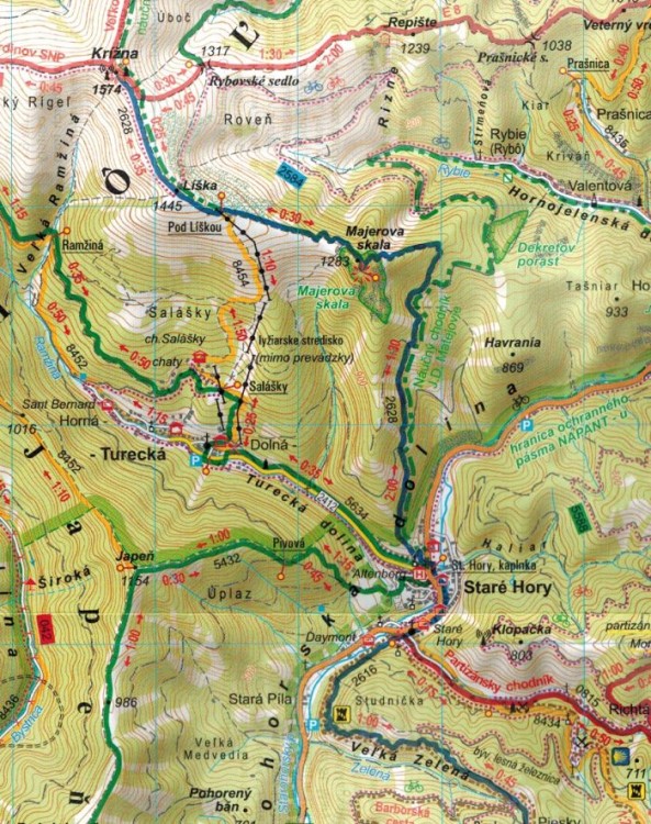Wielka Fatra 1:50 000. Mapa turystyczna 5011 wydawnictwa Tatra Plan. Fragment 3