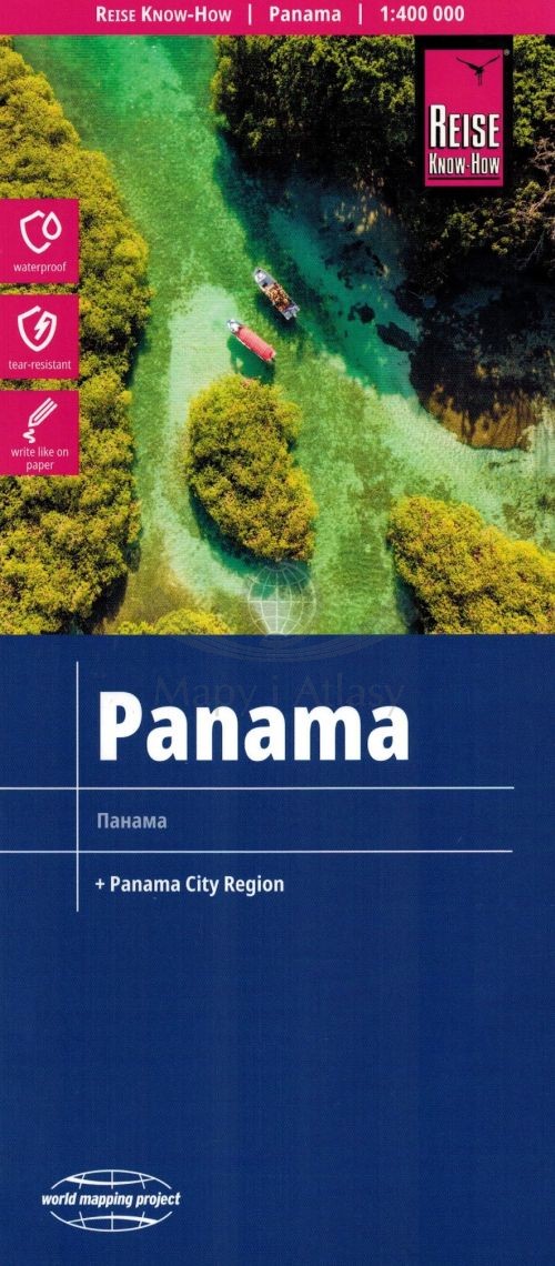 Panama 1:400 000. Wodoodporna mapa samochodowo-turystyczna. Reise Know-How