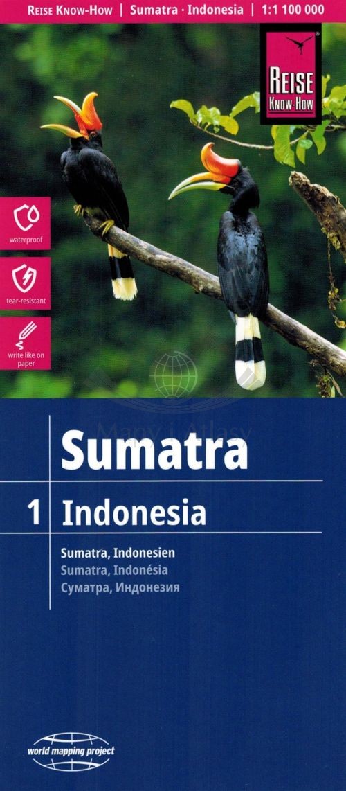Sumatra, Indonezja 1:1 100 000. Wodoodporna mapa samochodowo-turystyczna. Reise Know-How
