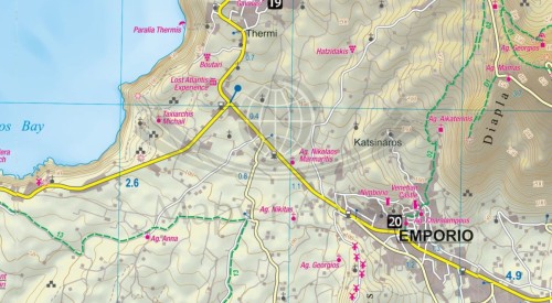 Santorini. Laminowana mapa turystyczna + Miniprzewodnik wydawnictwa ExpressMap. Fragment