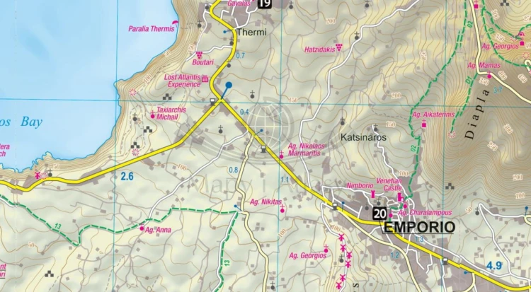 Santorini. Laminowana mapa turystyczna + Miniprzewodnik wydawnictwa ExpressMap. Fragment