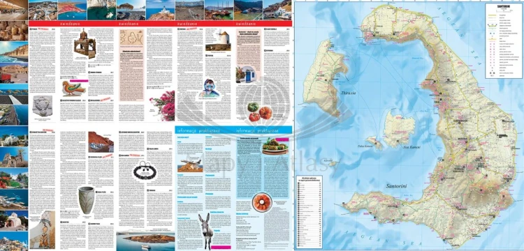 Santorini. Laminowana mapa turystyczna + Miniprzewodnik wydawnictwa ExpressMap. Strona druga