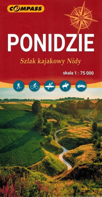 Ponidzie 1: 75 000. Szlak kajakowy Nidy. Mapa turystyczna wydawnictwa Compass. Okładka