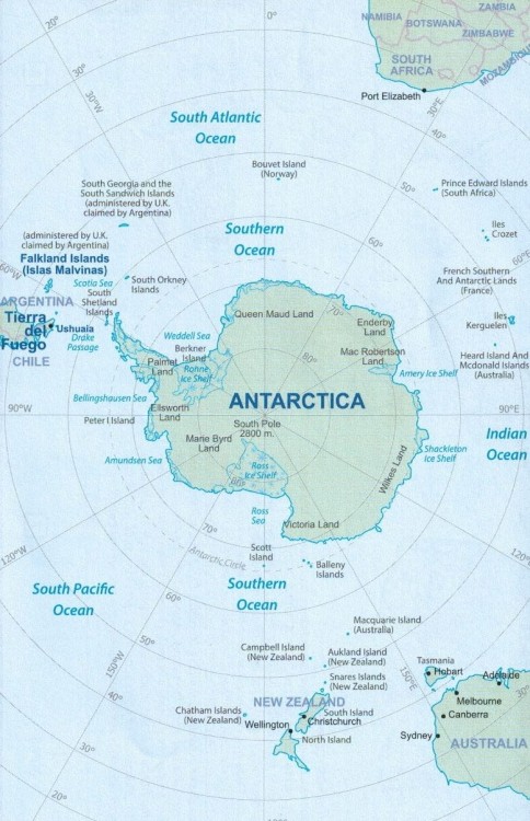Antarktyda i Ziemia Ognista. Mapa samochodowo-turystyczna wydawnictwa ITMB. Zasięg