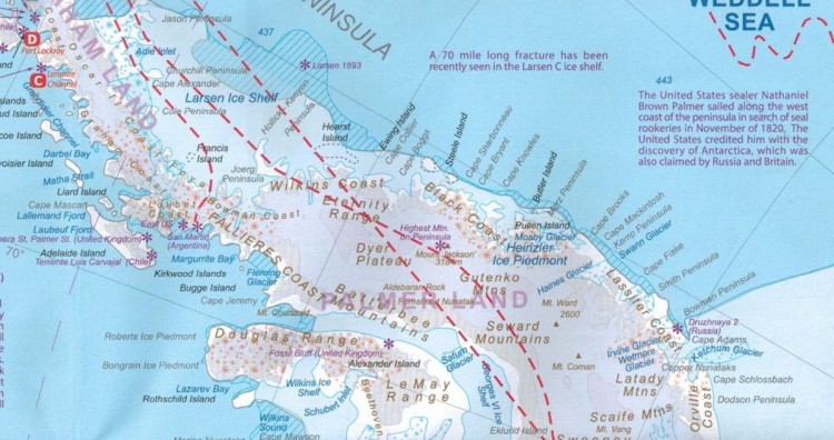Antarktyda i Ziemia Ognista. Mapa samochodowo-turystyczna wydawnictwa ITMB. Fragment 2