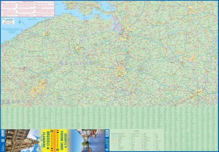 Gandawa (Gent), Bruksela, Flandria. Mapa samochodowo-turystyczna wydawnictwa ITMB. Pierwsza strona