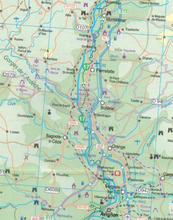 Francja - wybrzeże Atlantyku. Mapa samochodowo-turystyczna wydawnictwa ITMB. Fragment 1