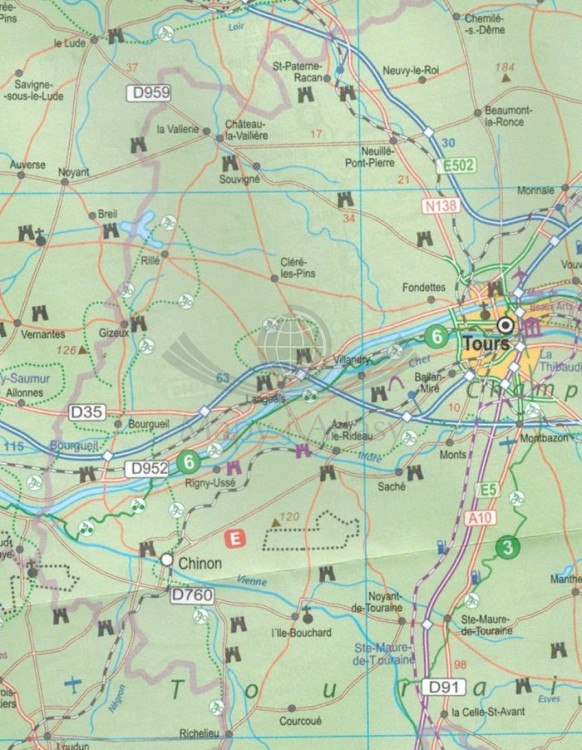 Francja - wybrzeże Atlantyku. Mapa samochodowo-turystyczna wydawnictwa ITMB. Fragment 2