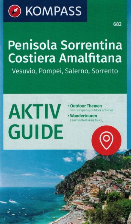 Półwysep Sorrentyński i Wybrzeże Amalfitańskie. Wodoodporna mapa 682 wydawnictwa Kompass. Informator- Okładka