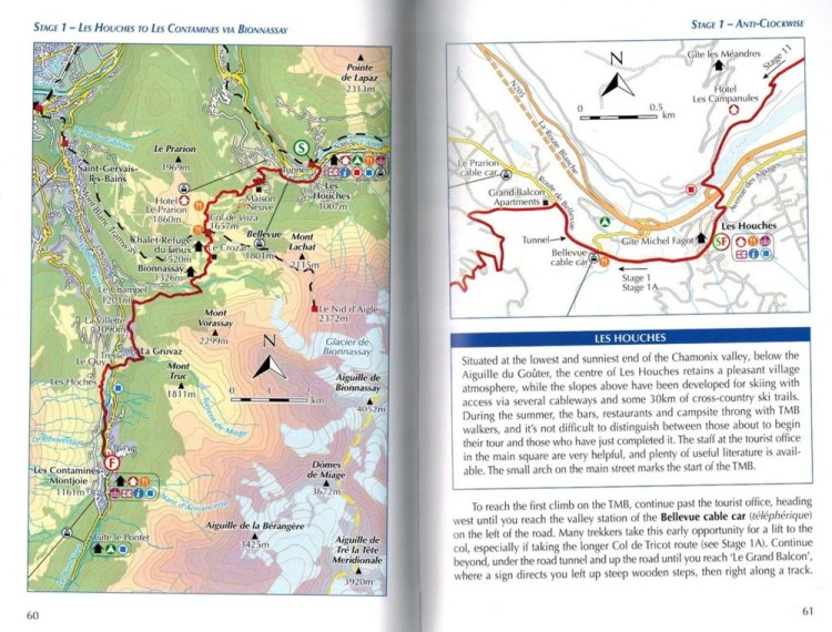 The tour du Mont Blanc. Przewodnik trekkingowy wydawnictwa Cicerone. Przykładowe strony 1