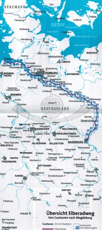 Elberadweg. Laminowana mapa turystyczna, rowerowa 7002 wydawnictwa Kompass. Zasięg