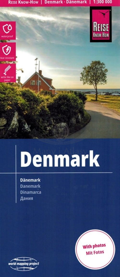 Dania 1:300 000. Wodoodporna mapa samochodowo-turystyczna. Reise Know-How