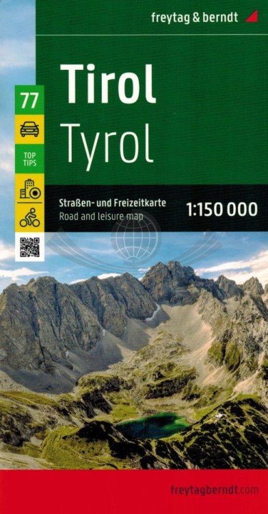 Tyrol 1:150 000. Mapa samochodowo-turystyczna /77/ wydawnictwa Freytag & Berndt. Okładka