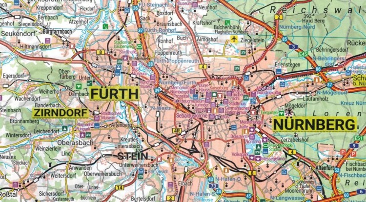Frankische Schweiz / Szwajcaria Frankońska. Wodoodporna mapa turystyczna EF 0047 wydawnictwa Freytag & Berndt. Fragment 2