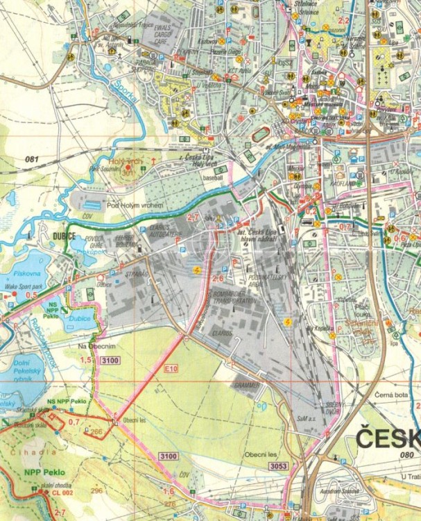 Ceskolipsko 1:25 000. Wodoodporna mapa turystyczna 83 wydawnictwa Geodezie On Line. Fragment 1