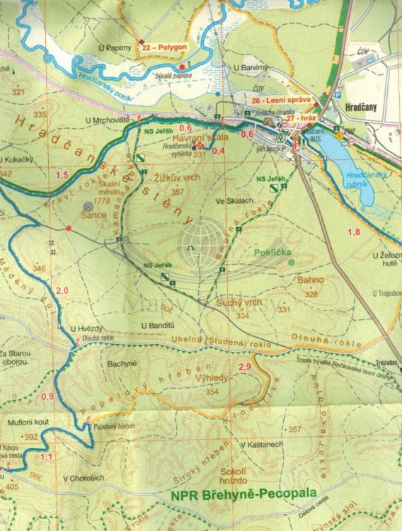 Ceskolipsko 1:25 000. Wodoodporna mapa turystyczna 83 wydawnictwa Geodezie On Line. Fragment 2