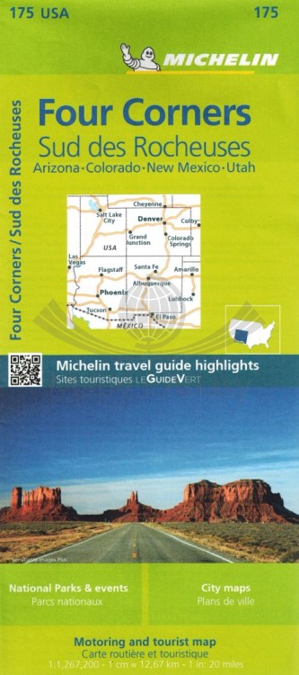 Arizona. Kolorado. Nowy Meksyk. Utah. Mapa samochodowa 175 wydawnictwa Michelin. Okładka