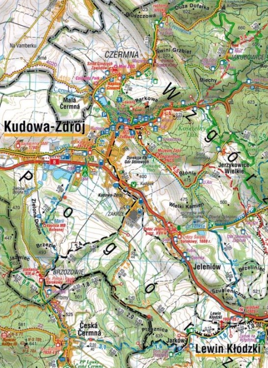 Ziemia Kłodzka 1:50 000. Laminowana mapa turystyczna wydawnictwa Compass. Fragment 1