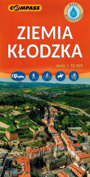 Ziemia Kłodzka 1:50 000. Laminowana mapa turystyczna wydawnictwa Compass. Okładka