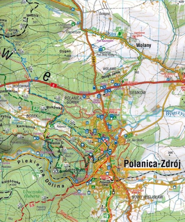Ziemia Kłodzka 1:50 000. Laminowana mapa turystyczna wydawnictwa Compass. Fragment 2