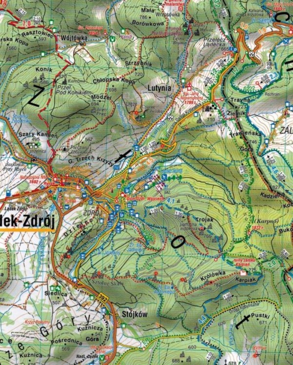 Ziemia Kłodzka 1:50 000. Laminowana mapa turystyczna wydawnictwa Compass. Fragment 3