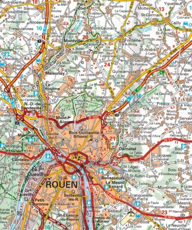 Normandia 1:200 000. Mapa samochodowo-turystyczna 513 wydawnictwa Michelin. Fragment 1