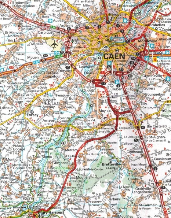 Normandia 1:200 000. Mapa samochodowo-turystyczna 513 wydawnictwa Michelin. Fragment 2