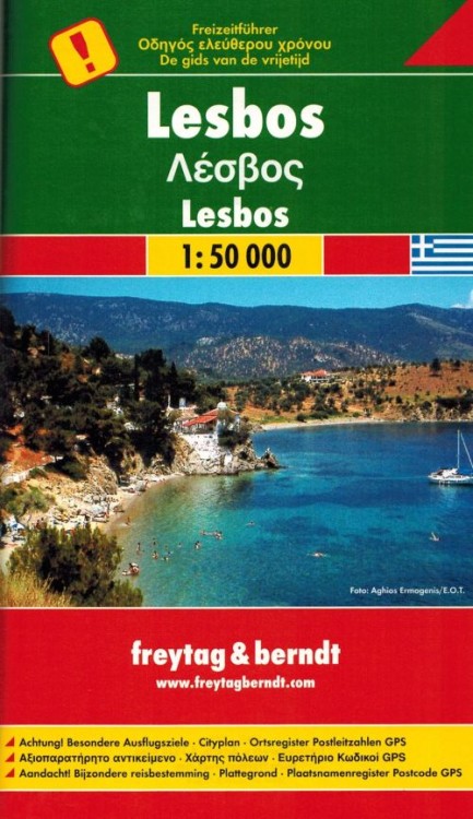 Lesbos 1:50 000. Mapa samochodowo-turystyczna wydawnictwa Freytag & Berndt. Informator - okładka