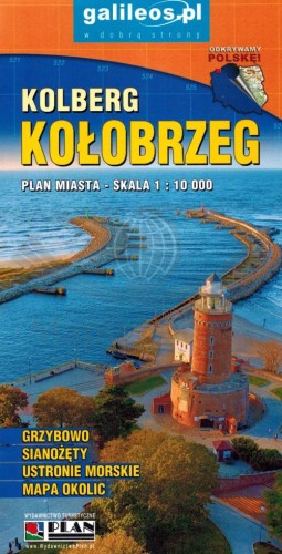 Kołobrzeg. Ustronie Morskie, Grzybowo, Sianożęty 1:10 000. Plan miasta / Mapa turystyczna wydawnictwa Galileos. Okładka